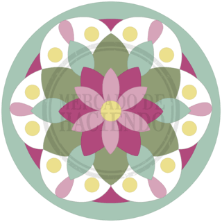 TELA ESTAMPADA PARA BORDAR UNA ALFOMBRA CIRCULAR MERCADO HACIENDO