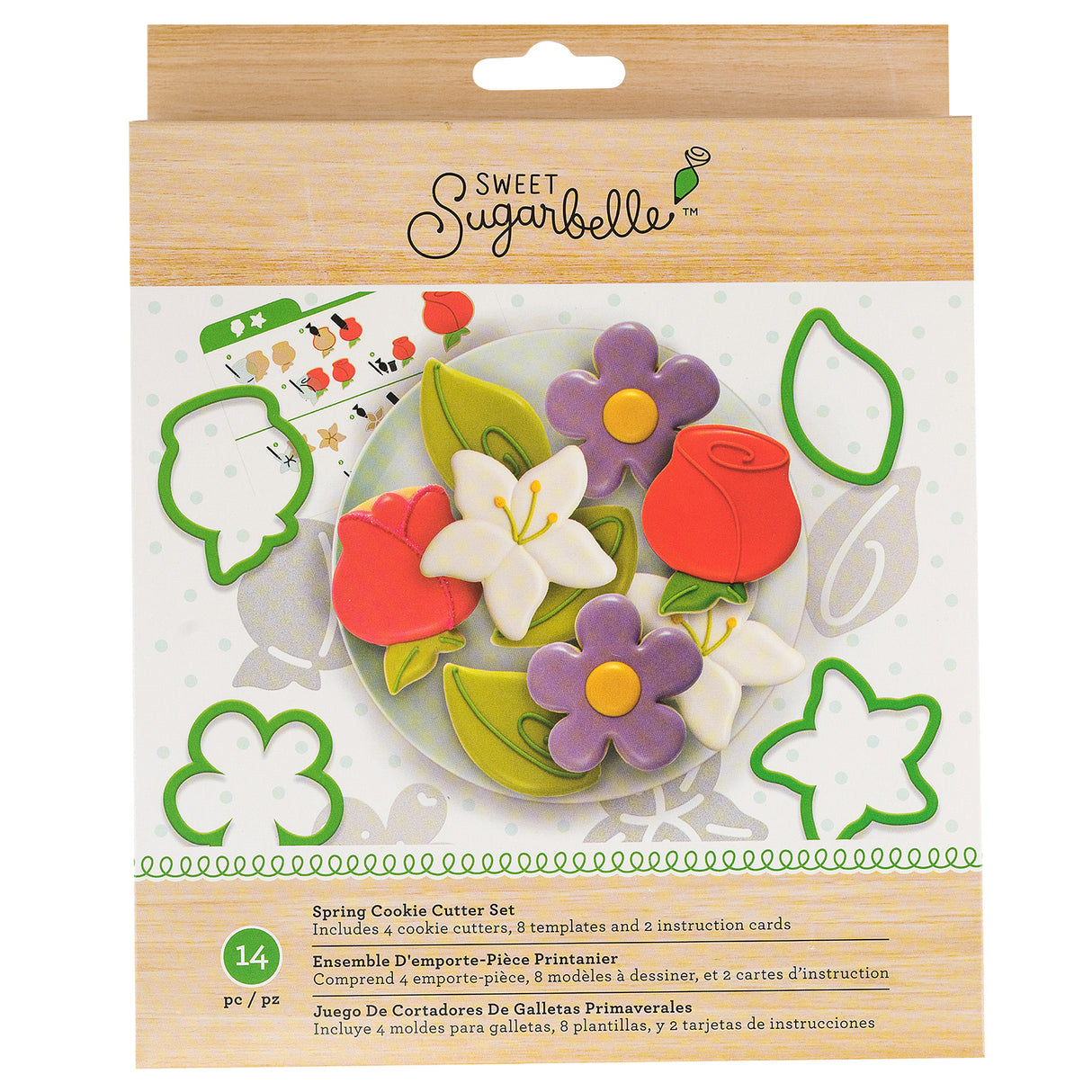 SET DE CORTADORES DE GALLETAS FLORES Y HOJAS SUGARBELLE