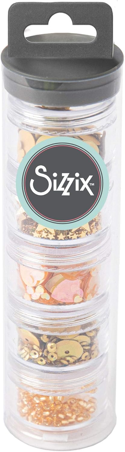 SET DE DECORACIONES LENTEJUELAS Y CUENTAS SIZZIX