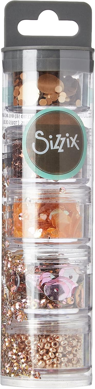 SET DE DECORACIONES LENTEJUELAS Y CUENTAS SIZZIX