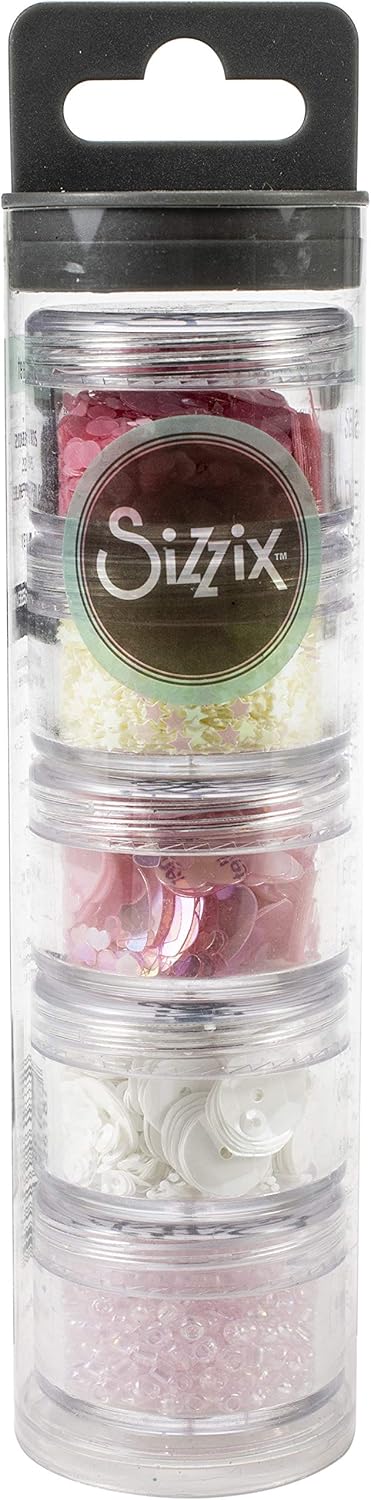 SET DE DECORACIONES LENTEJUELAS Y CUENTAS SIZZIX