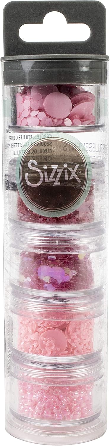 SET DE DECORACIONES LENTEJUELAS Y CUENTAS SIZZIX