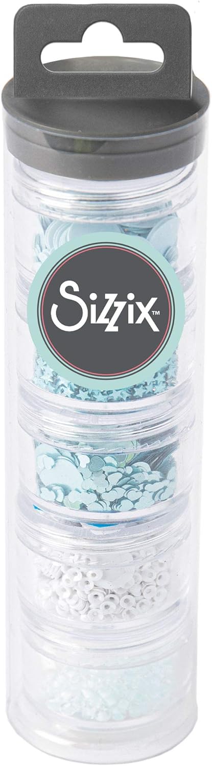 SET DE DECORACIONES LENTEJUELAS Y CUENTAS SIZZIX