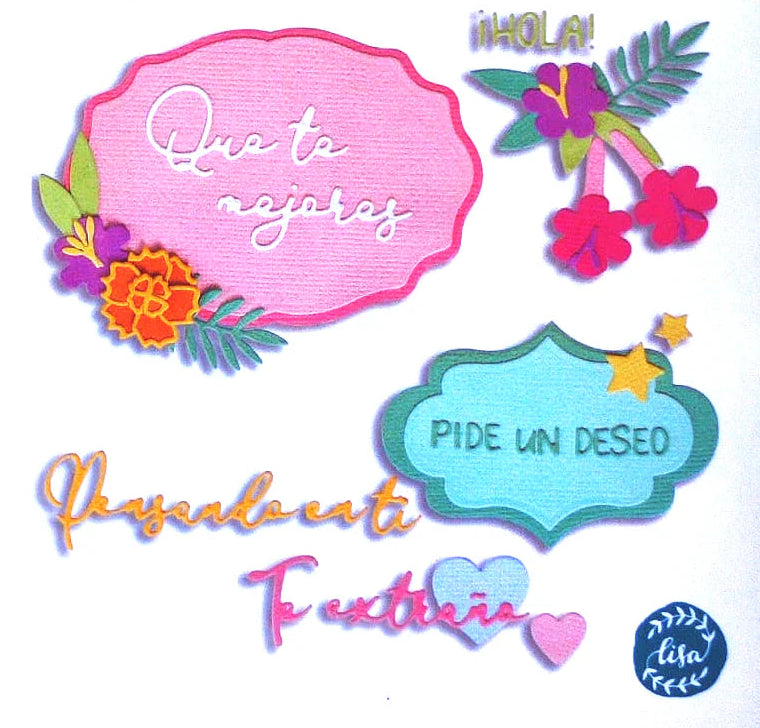 MATRIZ-TROQUEL THINILITS MIX DE PALABRAS EN ESPAÑOL Y DISEÑOS SIZZIX