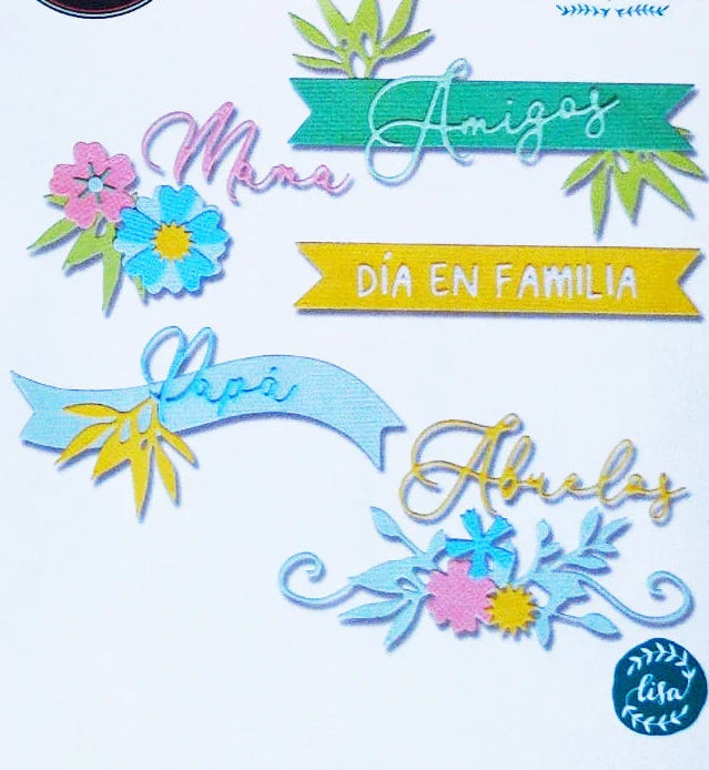 MATRIZ-TROQUEL THINILITS MIX DE PALABRAS EN ESPAÑOL Y DISEÑOS SIZZIX