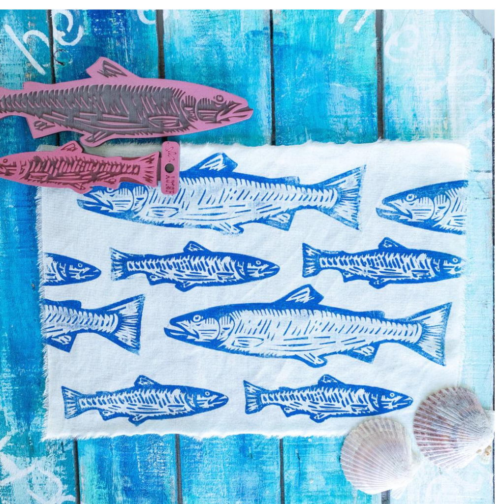 SELLO O TIMBRE PEZ BARRACUDA CON 2 TAMANOS LAS LUPES