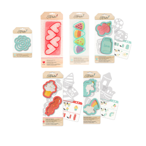 KIT DE MOLDES PARA CORTAR GALLETES Y GUIA PARA DECORAR SUGARBELLE