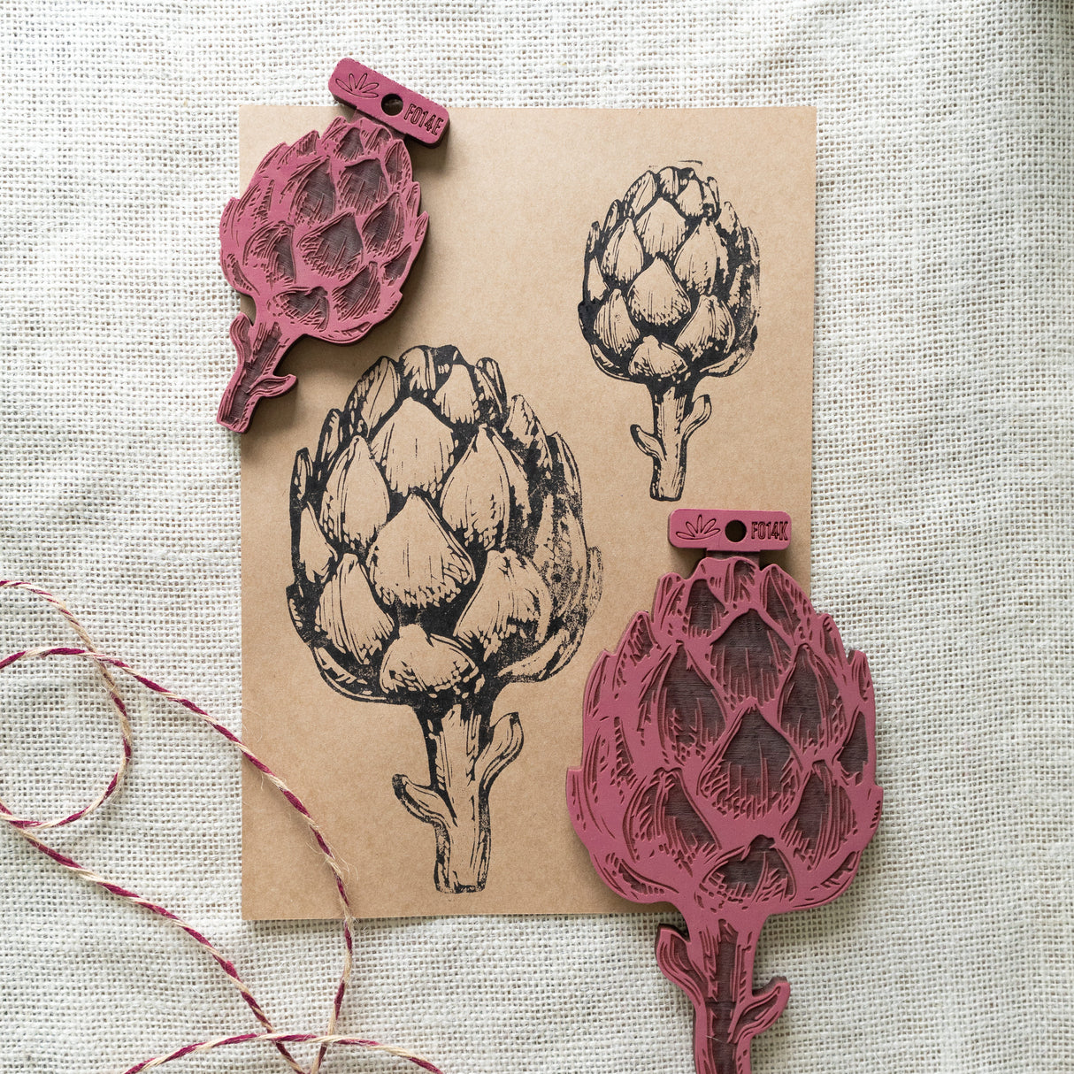 SELLO O TIMBRE ALCACHOFAS  CON 2 TAMANOS LAS LUPES