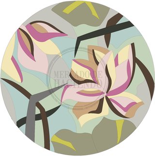 TELA ESTAMPADA PARA BORDAR UNA ALFOMBRA CIRCULAR MERCADO HACIENDO