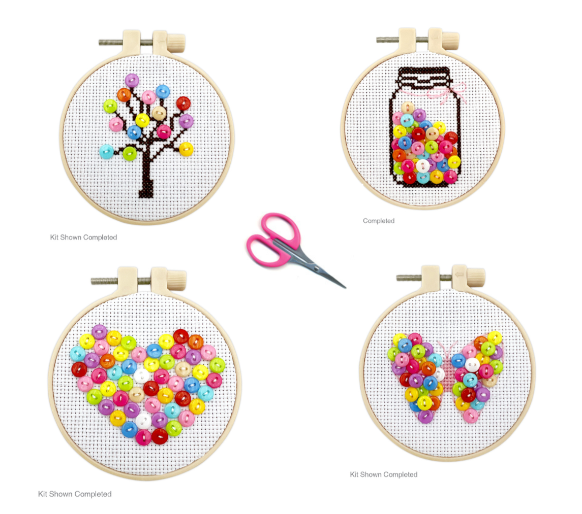 SET DE KIT DE BORDADOS EN BOTONES