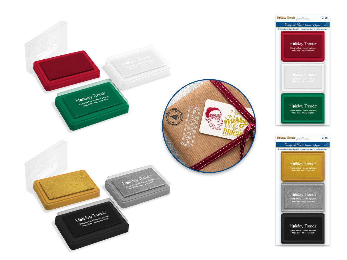 SET DE TINTAS EN PACK DE 3 COLORES HOLIDAYMULTICRAFT