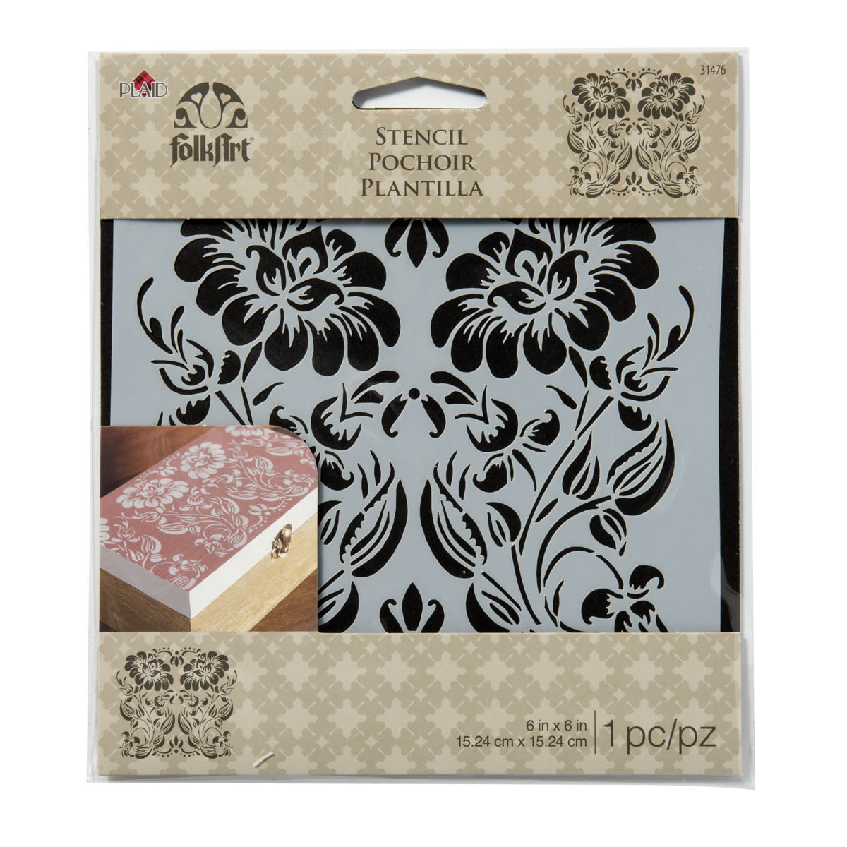 ESTENCIL CON DISEÑOS 15*15CM FOLKART