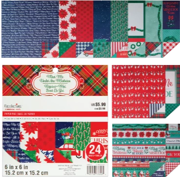 PACK DE PAPELES 15*15 DE NAVIDAD MEET ME UNDER THE MISLETOE RECOLLECTION