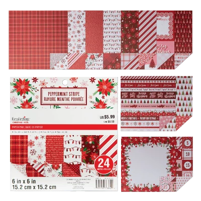 PACK DE PAPELES 15*15 DE NAVIDAD PEPPERMINT RECOLLECTION