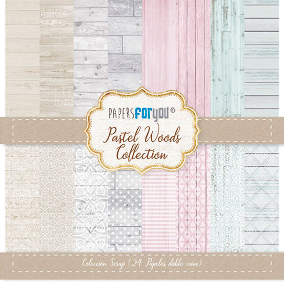 PACK DE PAPELES 15*15 cm. PASTEL WOOD PAPER FOR YOU