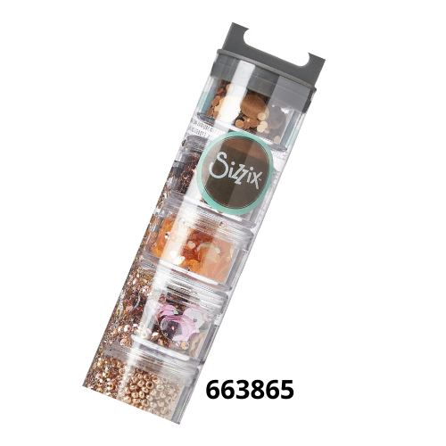 SET DE DECORACIONES LENTEJUELAS Y CUENTAS SIZZIX