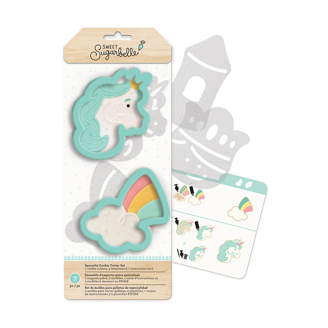 KIT DE MOLDES PARA CORTAR GALLETES Y GUIA PARA DECORAR SUGARBELLE