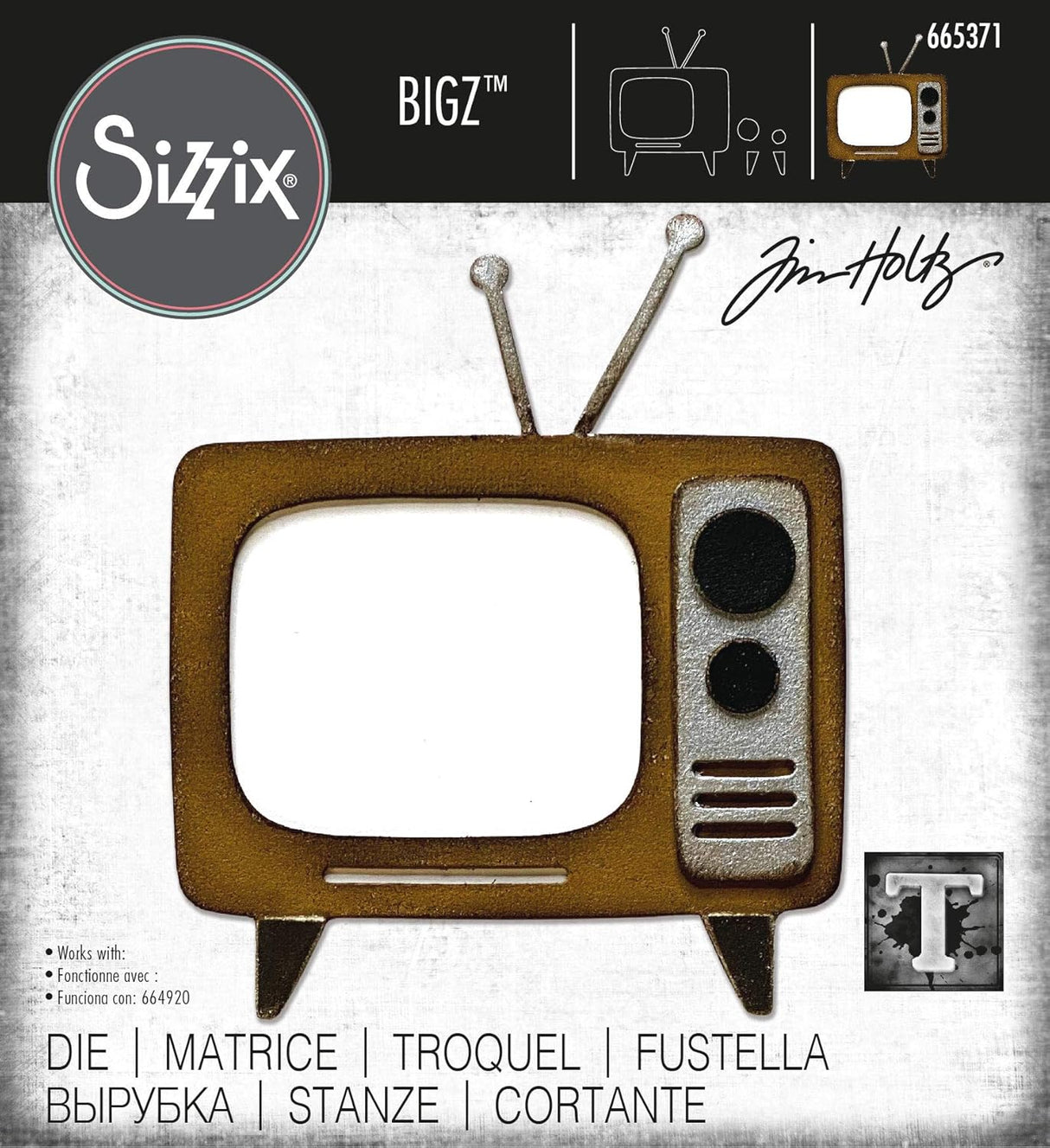 MATRIZ-TROQUEL THINILITS TV RETROS SIZZIX