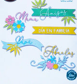 MATRIZ-TROQUEL THINILITS MIX DE PALABRAS EN ESPAÑOL Y DISEÑOS SIZZIX