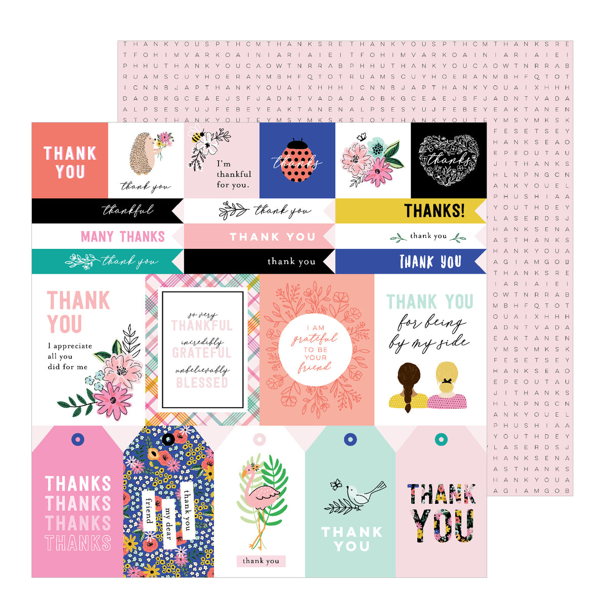 COLECCION PAPELES PAPER HEY HELLO PEBBLES - THANK YOU