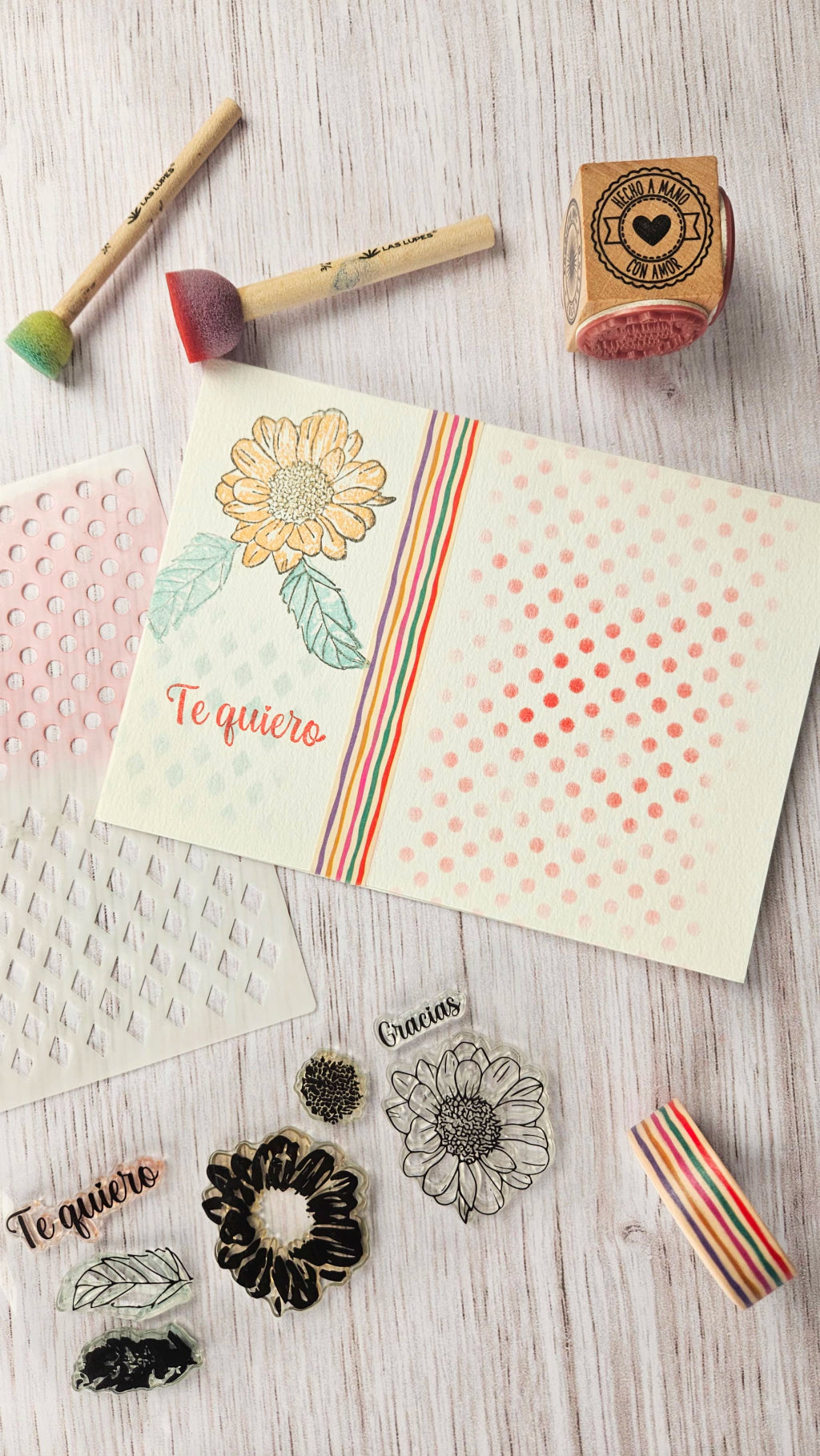 SET DE TIMBRES Y STENCIL LAS LUPES