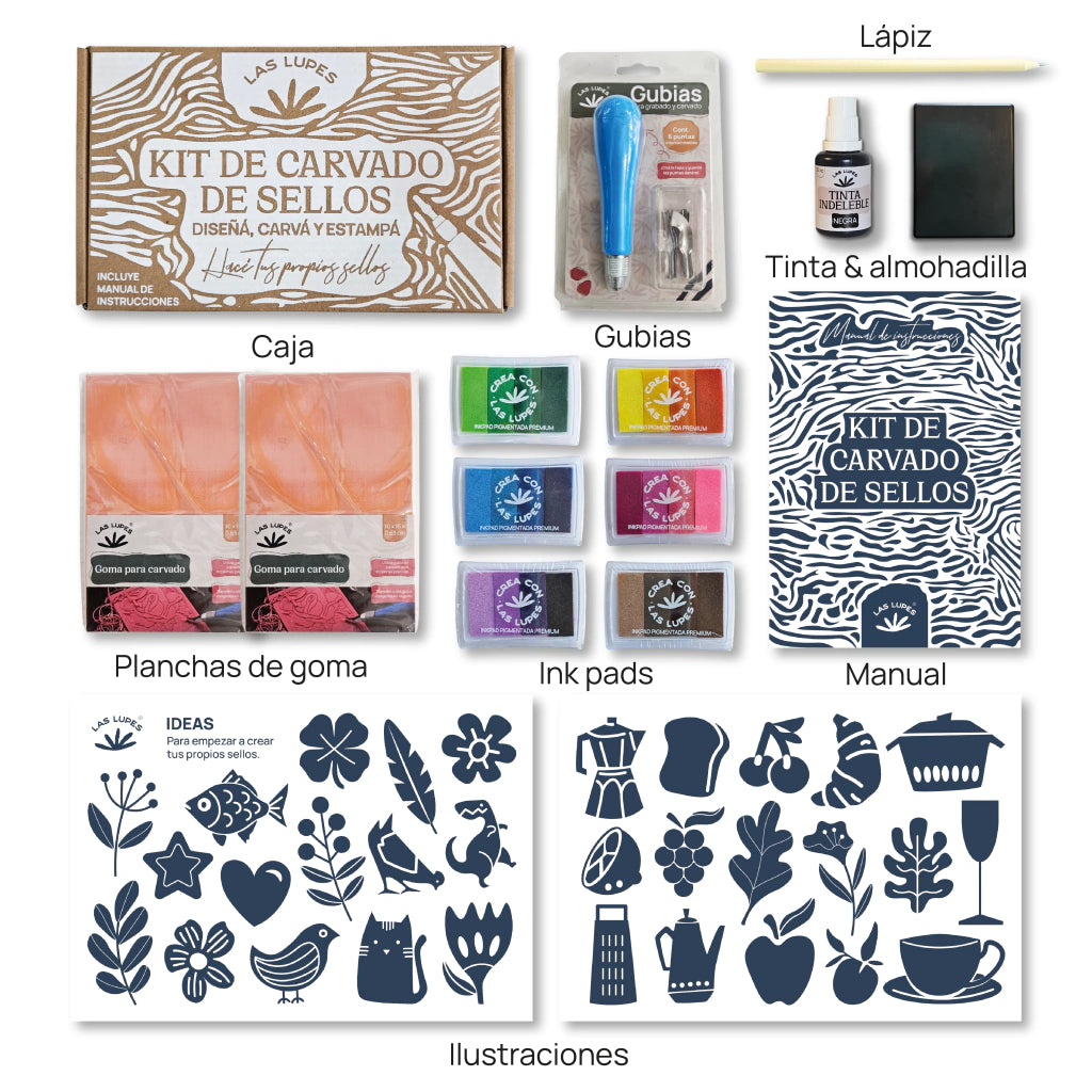 SET DE TALLADO DE TIMBRES LAS LUPES