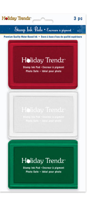 SET DE TINTAS EN PACK DE 3 COLORES HOLIDAYMULTICRAFT - Set ROJO VERDE Y BLANCO