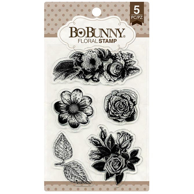 SET DE TIMBRES O SELLOS DE SILICONA FLORAL BOOBUNNY