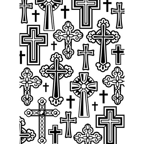 PLANTILLA DE EMBOSSING (RELIEVE) CRUCES DARICE