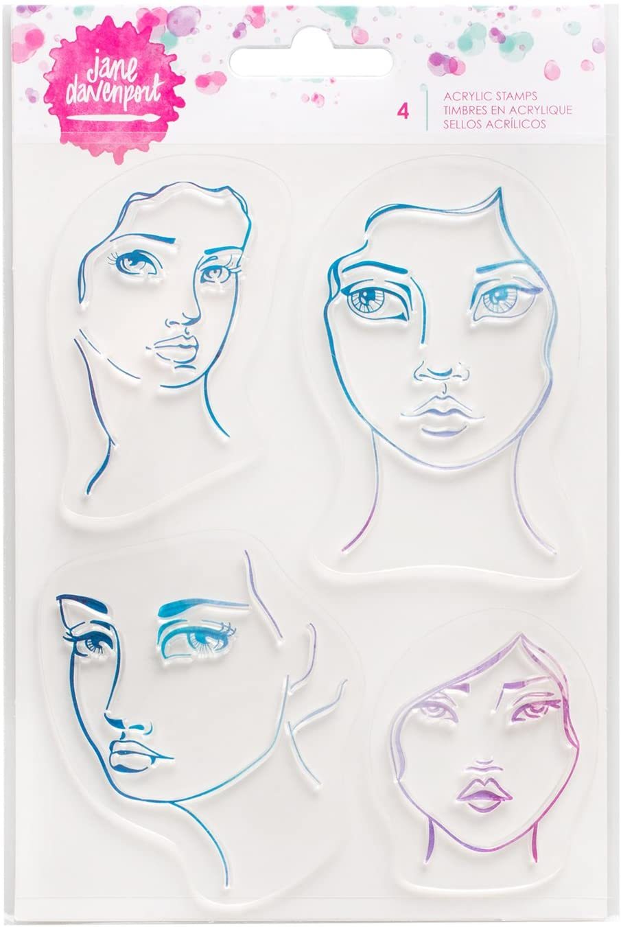 SET DE TIMBRES ACRÍLICOS 4 CARAS JANE DAVENPORT AMERICAN CRAFTS - Cara 2