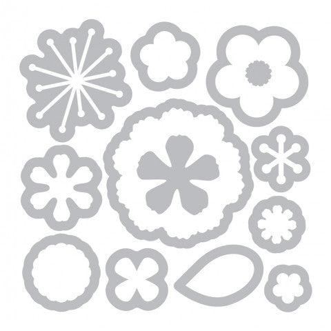 THINLITS STITCHY FLOWERS & LEAF  SIZZIX