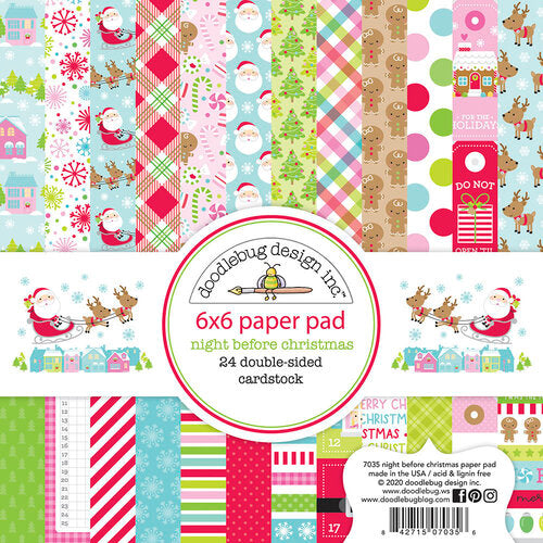 PACK DE PAPELES 15*15  DE NAVIDAD NIGHT BEFORE DOODLEBUG