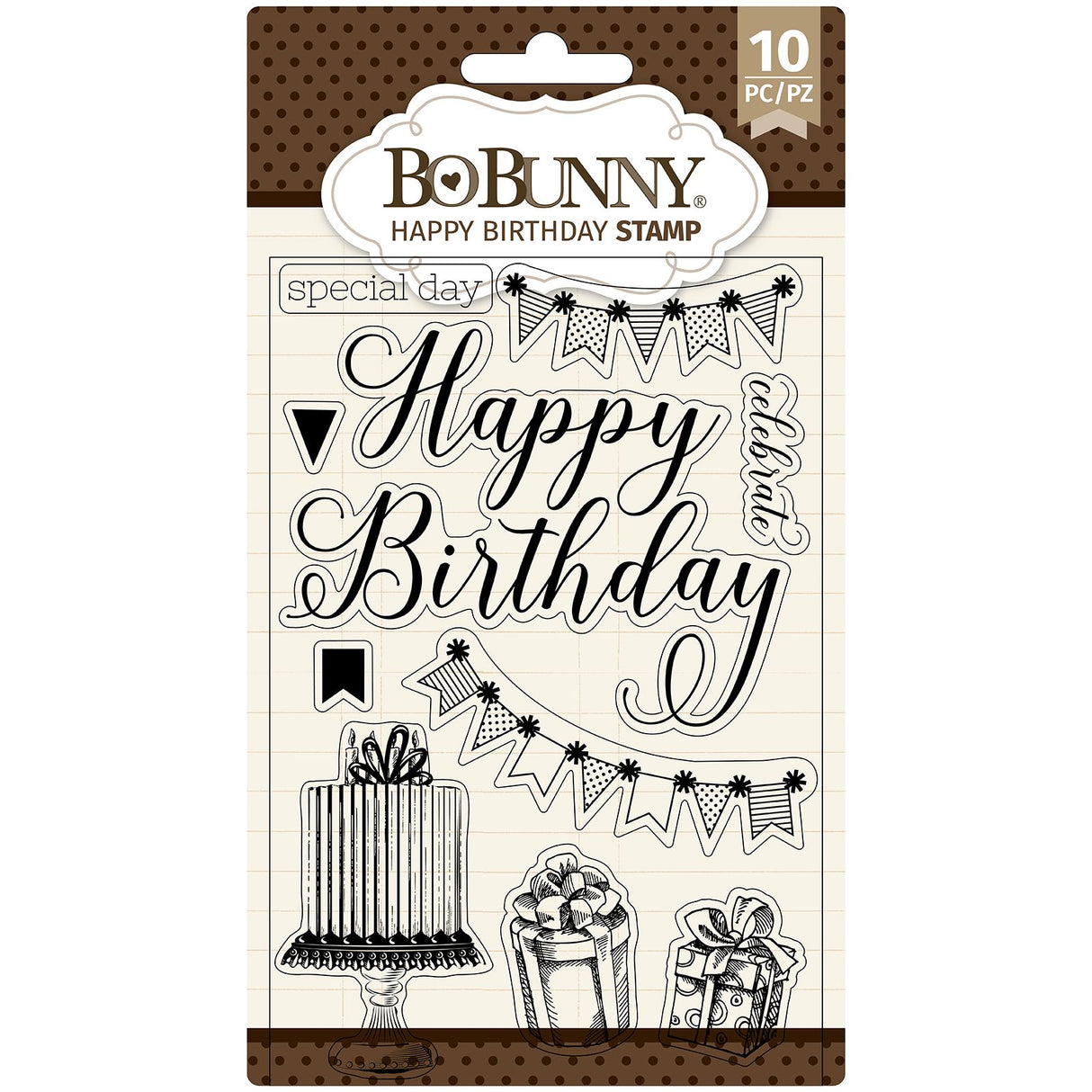 SET DE TIMBRES O SELLOS DE SILICONA BIRTHDAY BOOBUNNY