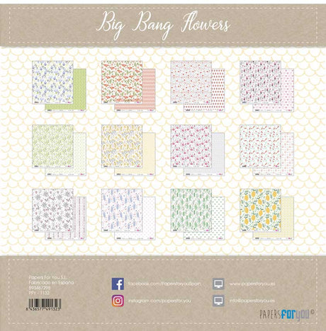 PACK DE PAPELES 30*30cm. BIG BANG FLOWER PAPERS FOR YOU