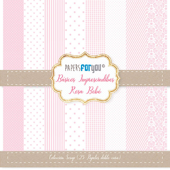 PACK DE PAPELES 15*15 cm. BASICO ROSADO-BEBE PAPER FOR YOU