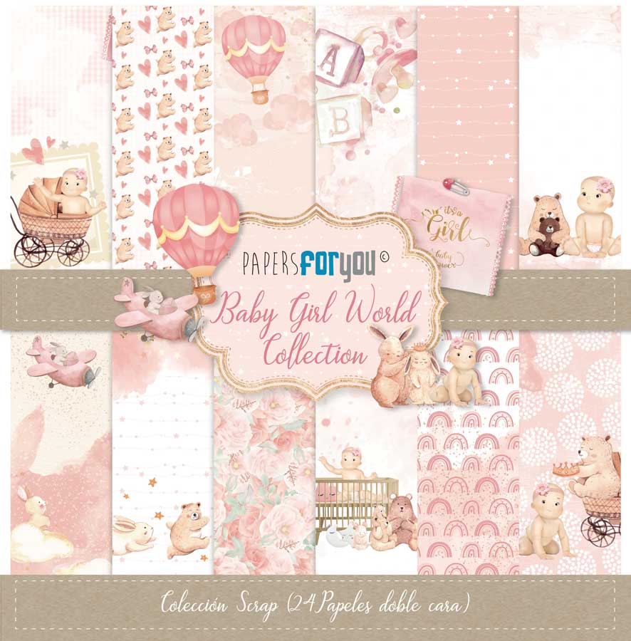 PACK DE PAPELES 30*30cm. BABY GIRL PAPERS FOR YOU