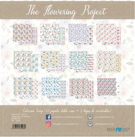 PACK DE PAPELES 30*30cm. FLOWERING PROJECT PAPERS FOR YOU