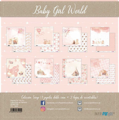 PACK DE PAPELES 30*30cm. BABY GIRL PAPERS FOR YOU