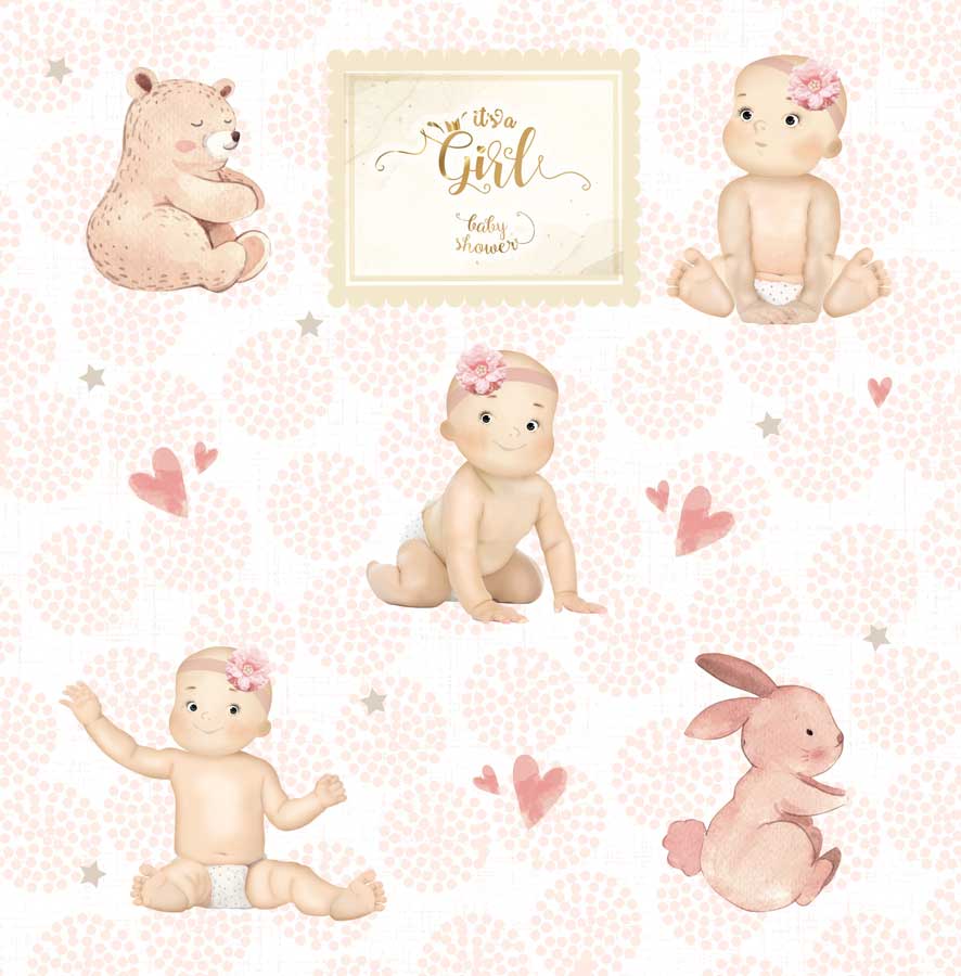 PACK DE PAPELES 30*30cm. BABY GIRL PAPERS FOR YOU