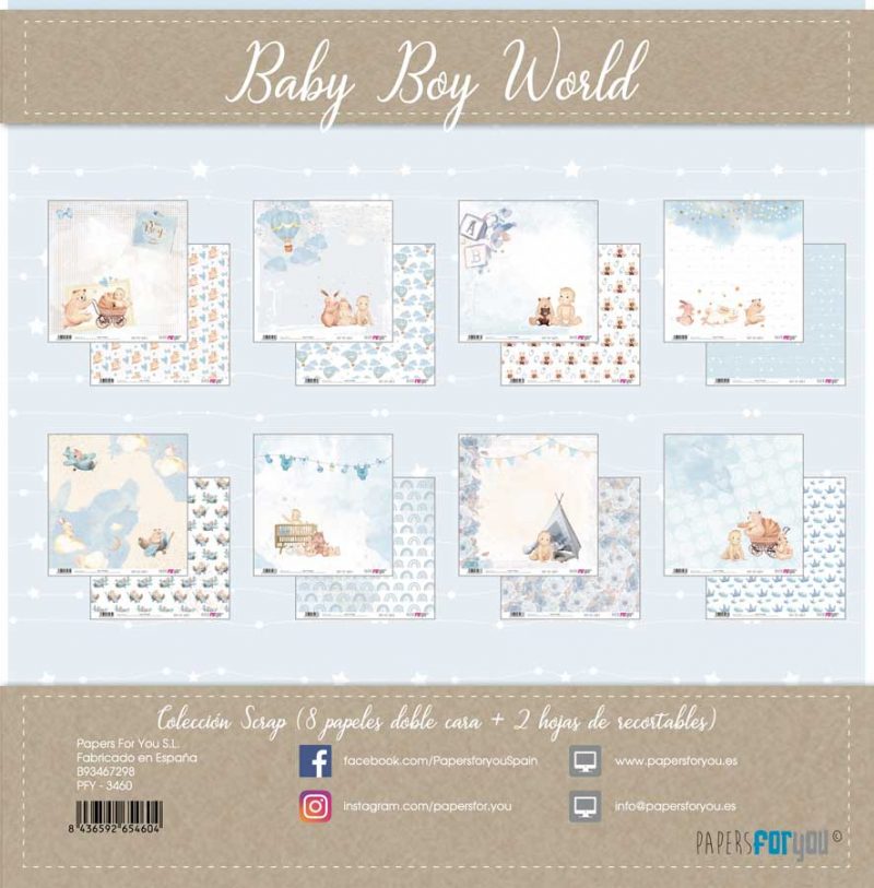 PACK DE PAPELES 30*30cm. BABY BOY PAPERS FOR YOU