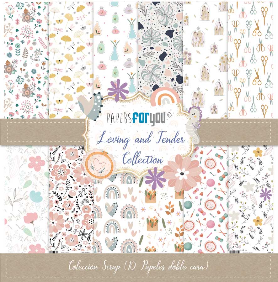 PACK DE PAPELES 30*30cm. LOVING AND TENDERS PAPERS FOR YOU